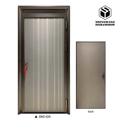 สวิงซ้ายสแตนเลส Outswing Metal Door สีน้ําตาลสวิงซ้ายประตูไฟ