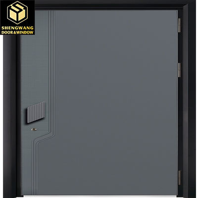 Black Powder Door ประตูเข้าสแตนเลส ประตูส่งความร้อน พิมพ์ 2.0mm ประตูภายนอกโลหะแข็ง