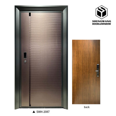 Sapele ทนทานการกัดกร่อน ประตูห้องอลูมิเนียม หลักแข็ง ประตูกันเสียง