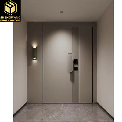 สวิงซ้ายสแตนเลส Outswing Metal Door สีน้ําตาลสวิงซ้ายประตูไฟ
