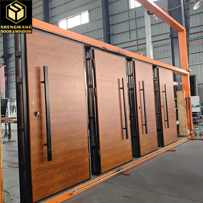 Sapele ทนทานการกัดกร่อน ประตูห้องอลูมิเนียม หลักแข็ง ประตูกันเสียง