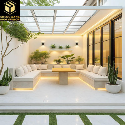 หน้าจอเลื่อน โครงกรอบอัลลูมิเนียมประตูเลื่อน ห้องนอนห้องพัก ประตูภายในกระจก