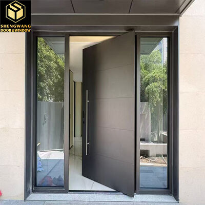 ODM Swing อลูมิเนียม ประตูสวนคนเดิน ทองแดง การเลียนแบบพื้นผิว ปลายโลหะ ประตูกลางแจ้ง